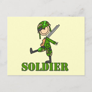 Soldat-Stickfigur Postkarte