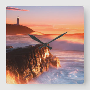 Soldat-Strand Norahhauptleuchtturm- , Australien Quadratische Wanduhr