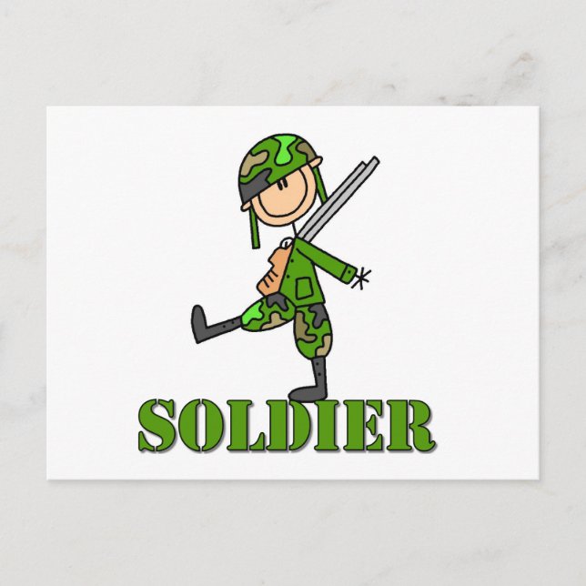 Soldat-Strichmännchen Postkarte (Vorderseite)