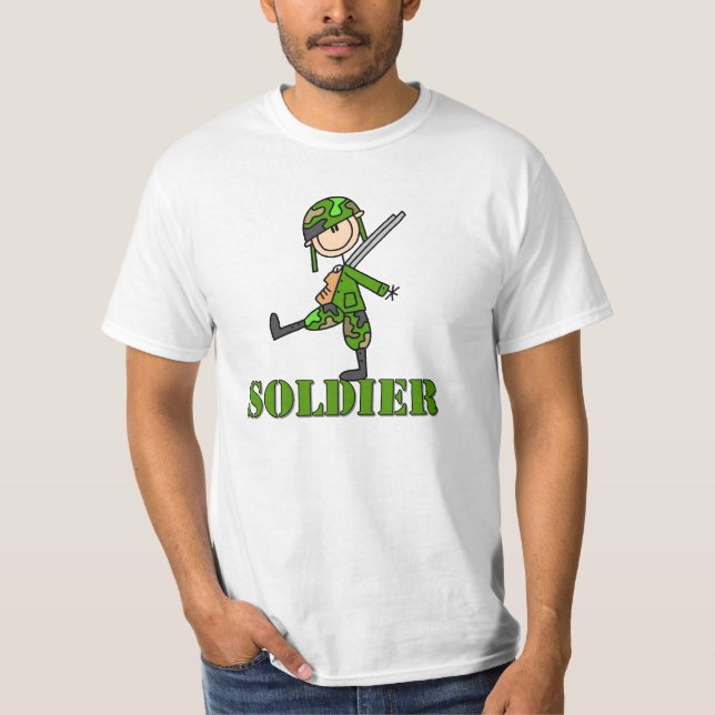 Soldat-Strichmännchen T-Shirt (Vorderseite)