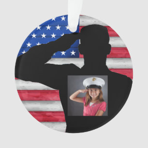 Soldat und amerikanische Flagge - Wertschätzung Ornament