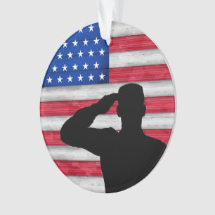 Soldat und amerikanische Flagge - Wertschätzung Ornament