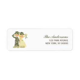Soldat und Bride Wedding Address Return Labels