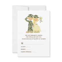 Soldat und Bride Wedding RSVP Cards