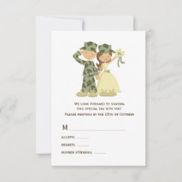 Soldat und Bride Wedding RSVP Cards Karte