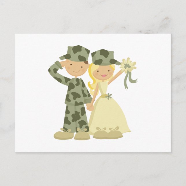 Soldat und Bridge-Hochzeitskarten Einladungspostkarte (Vorderseite)