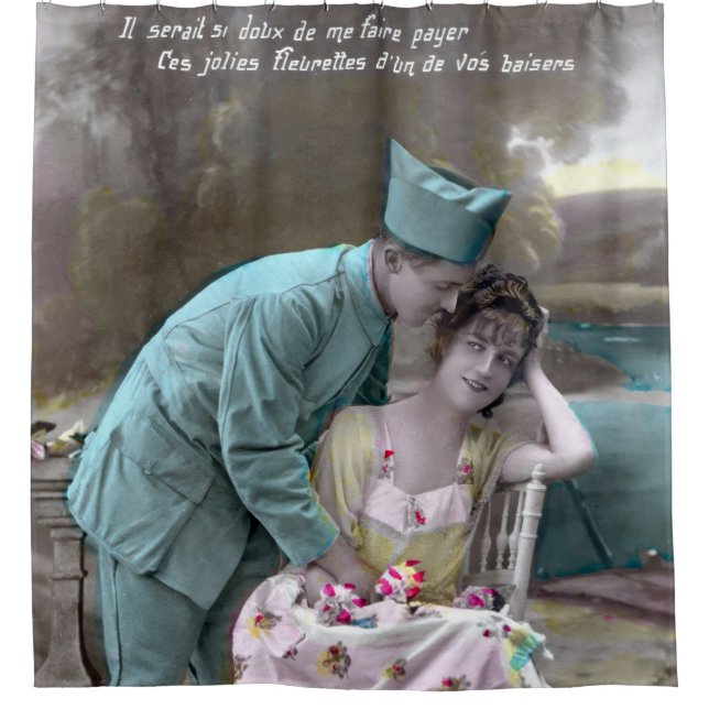 Soldat und Lover Duschvorhang (Vorderseite)