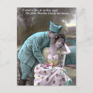 Soldat und Lover Postkarte
