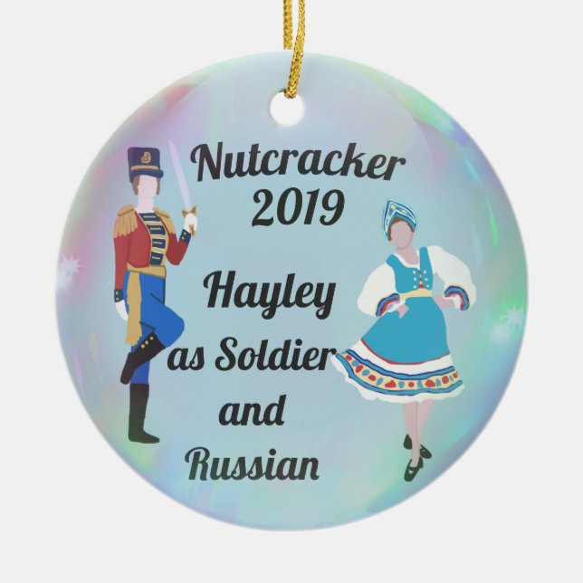Soldat und russische Nutcracker-Ornament Keramik Ornament (Vorne)