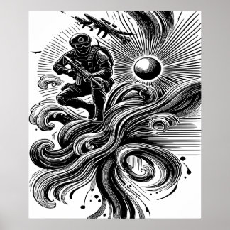 Soldat und Sonnenkunst Poster