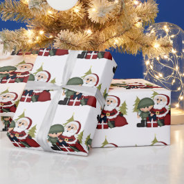Soldat und Weihnachtsmann Weihnachten Geschenkpapier