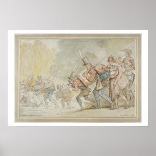 Soldaten auf einem März, 1805 (Stift & Tinte und W Poster
