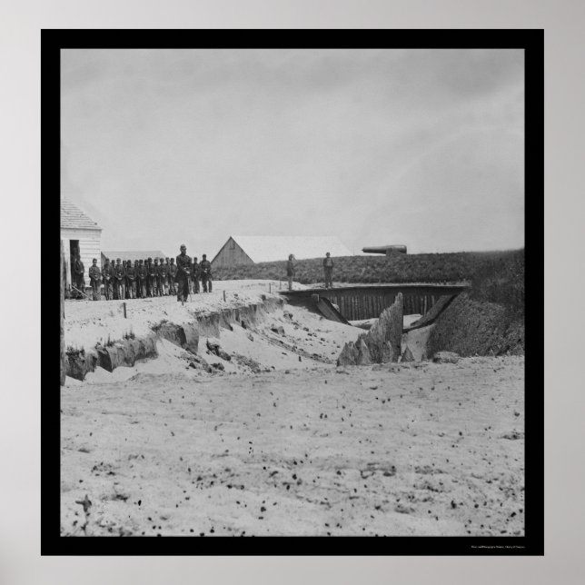 Soldaten bei Fort Walker in Hilton Head, SC 1861 Poster (Vorne)