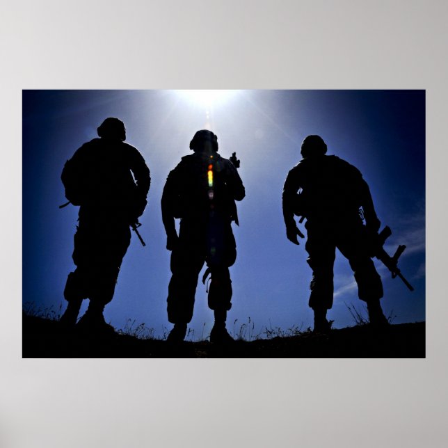 Soldaten der Armee-Silhouetten Poster (Vorne)