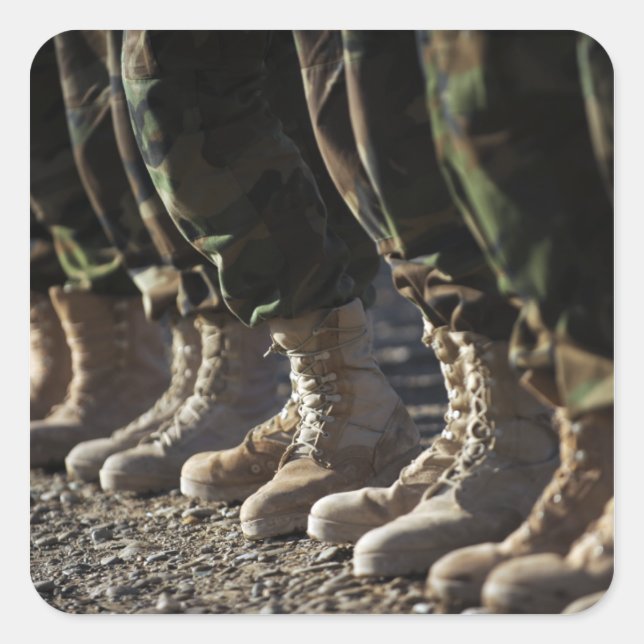 Soldaten des afghanischen Luftwaffenkorps Quadratischer Aufkleber (Vorderseite)