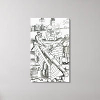 Soldaten, die eine Kanone feuern