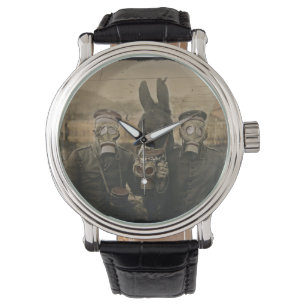 Soldaten, Donkey und Gasmasken Armbanduhr