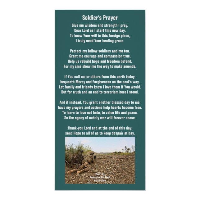 Soldaten-Gebetsplakat Poster (Vorderseite)
