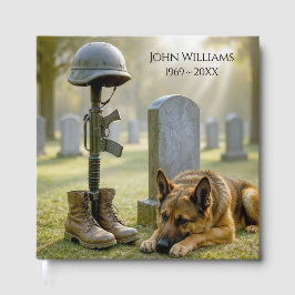 Soldaten-Grabstätte mit Hund Gästebuch