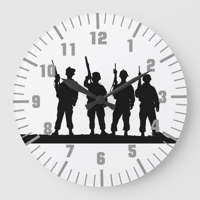 Soldaten Große Wanduhr (Vorderseite)