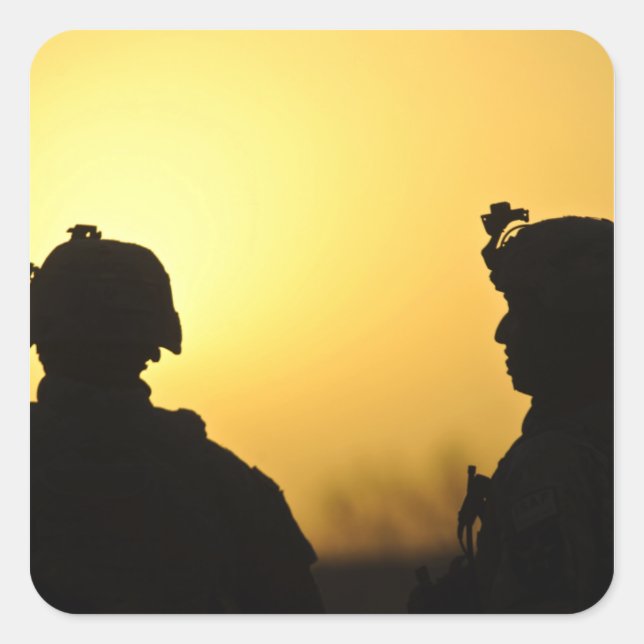 Soldaten Quadratischer Aufkleber (Vorderseite)