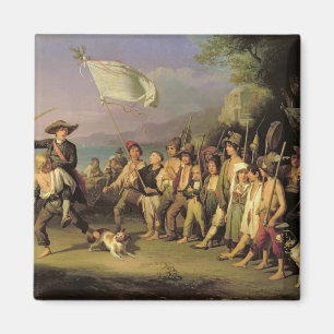 Soldaten spielen, römische Revolution 1848 Magnet