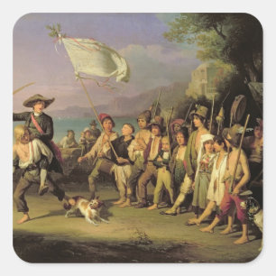 Soldaten spielen, römische Revolution 1848 Quadratischer Aufkleber