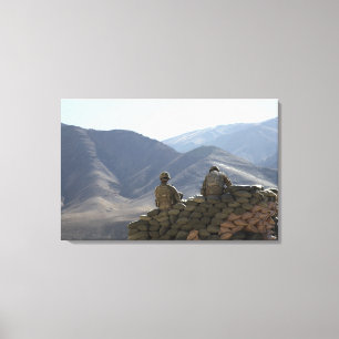 Soldatlaufkommunikationsausrüstung Leinwanddruck