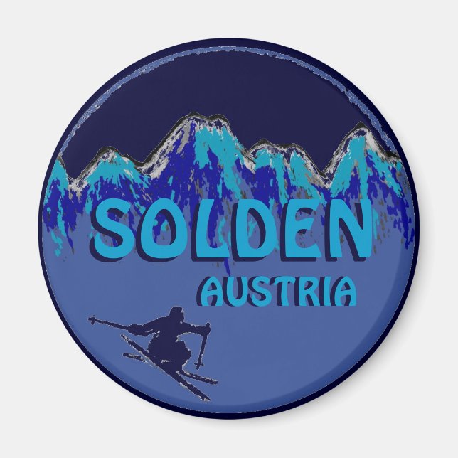 Solden Austria blauer Logo-Magnet Magnet (Vorne)