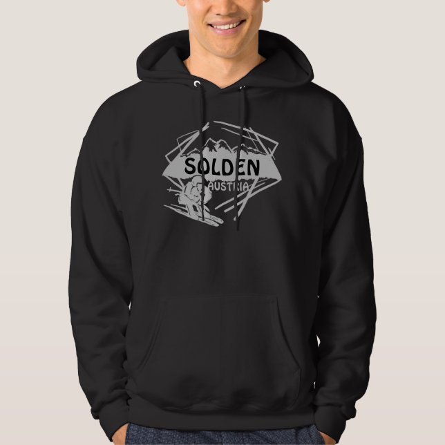 Solden Austria Typ Black Ski Art Hoodie (Vorderseite)