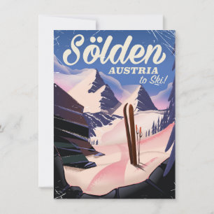 Sölden Austria Vintages Skipposter Einladung