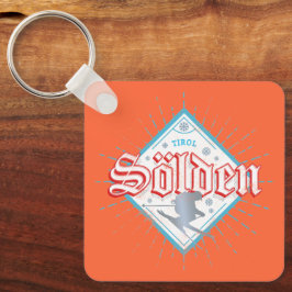 Solden Tirol Retro Skier Vintager Skiurlaub Schlüsselanhänger
