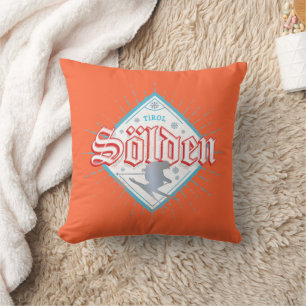 Sölden Tirol Retro Skifahrer Vintage Skiurlaub Kissen