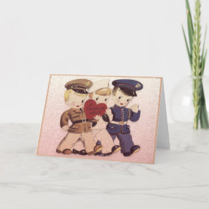 Soldier Boys Valentine Hallo Vintage Karte