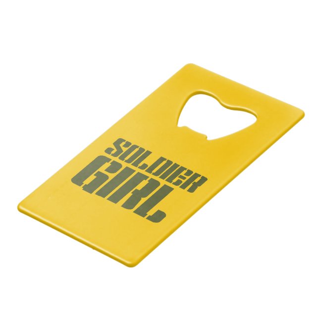 SOLDIER GIRL GELDBEUTEL FLASCHENÖFFNER (Vorderseite Schrägansicht)