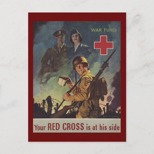 Soldier Holding-Kaffee Postkarte (Vorderseite)