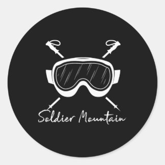 Soldier Mountain Idaho Skifahren Ski Brille Urlaub Runder Aufkleber