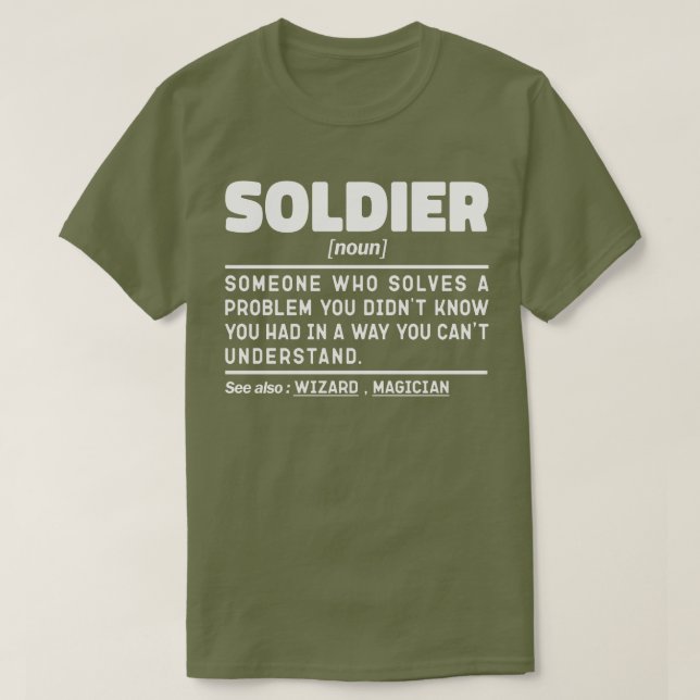 Soldier Noun Definition Ruhender Veteran Vater Coo T-Shirt (Design vorne)