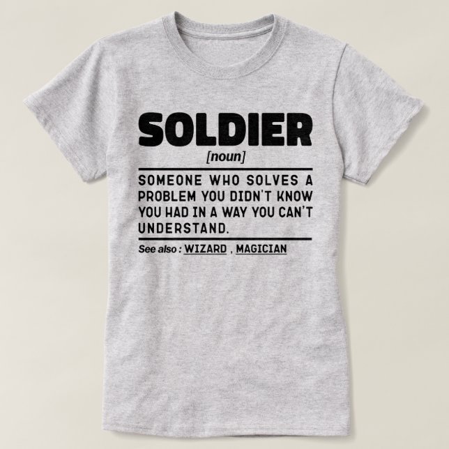 Soldier Noun Definition Ruhender Veteran Vater Coo T-Shirt (Design vorne)