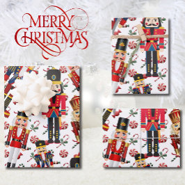Soldier Nutcracker Toss mit Pfefferminzen Weihnach Geschenkpapier Set