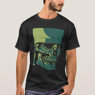 Soldier Skull Einfach Moderne Schwarze Kunst Trend T-Shirt