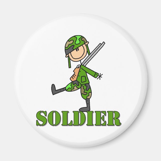 Soldier Strichmännchen Magnet (Vorne)