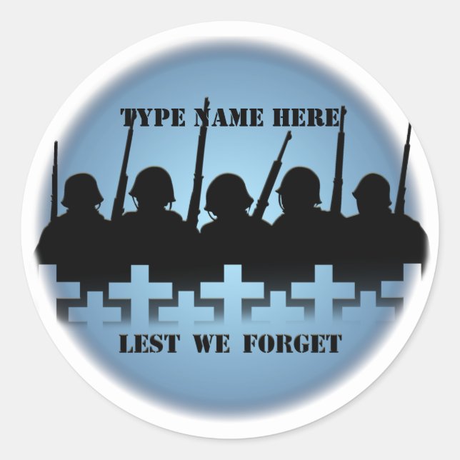 Soldier Tribute Stickers, damit wir nicht vergesse Runder Aufkleber (Vorderseite)