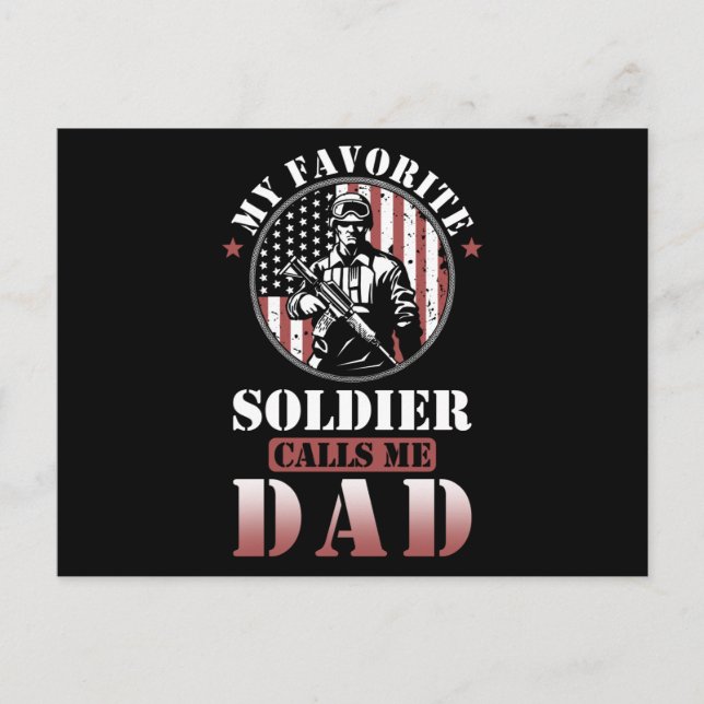 Soldier Vater Gift USA Postkarte (Vorderseite)