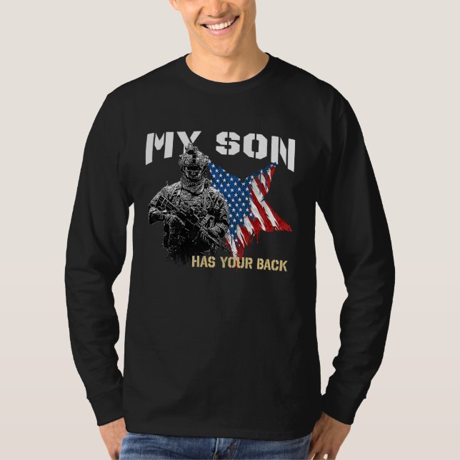 Soldier Veteran My Son Has Your Back T-Shirt (Vorderseite)