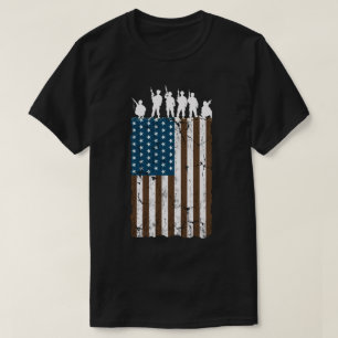 Soldiers amerikanische Retro-Flagge T-Shirt