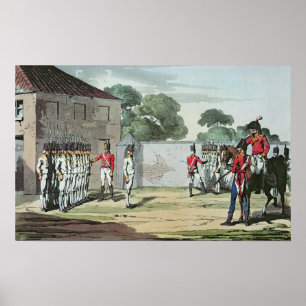 Soldiers Drilling, 1807 Poster