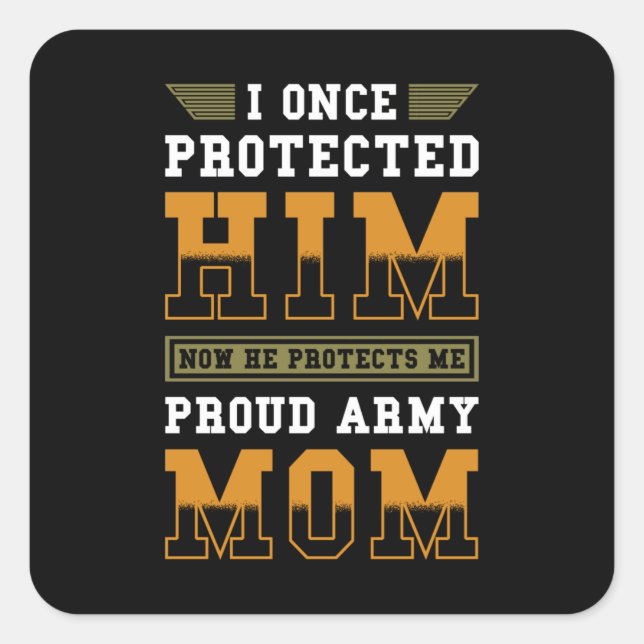 Soldiers Mom Proud Army Mom Quadratischer Aufkleber (Vorderseite)