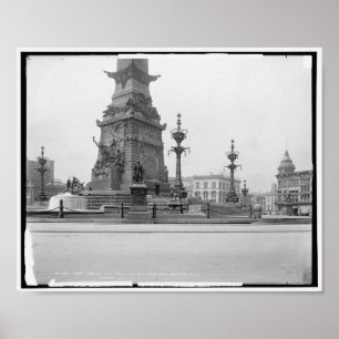 Soldiers Sailors Monument, Indianapolis, Vintage a Poster