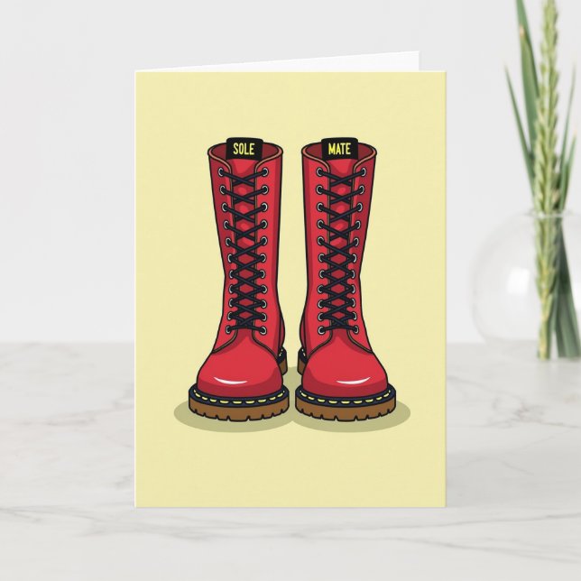 Sole Mate Love Stiefel Karte (Vorderseite)